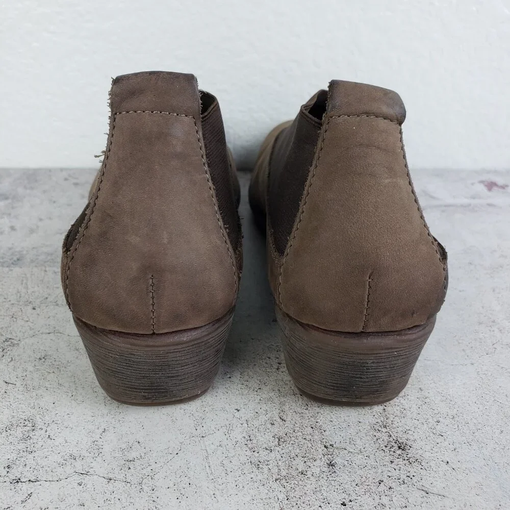 The Flexx Leather Comfort Shoes Nubuck Brown Slip-on Wedge size 6.5 Lagenlook